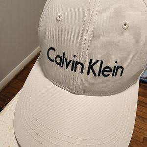 White Calvin Klein Hat.
